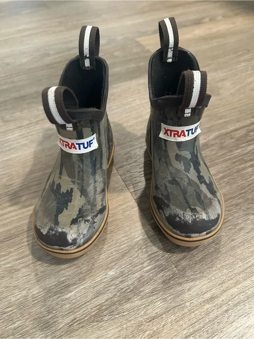 Kids' Camo XTRATUF Pull-On Rain Boots - Olive/Black